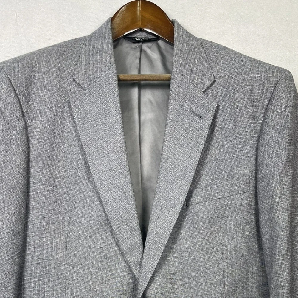 Jos. A. Bank Blazer Mens 44R Grey Signature Collection 100% Wool Two Button